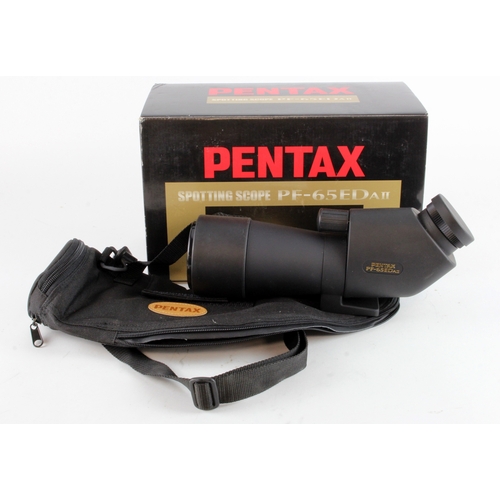 428 - Pentax PF 65 EDA II spotting scope / telescope (body only), boxed with caps, instructions and Pentax... 