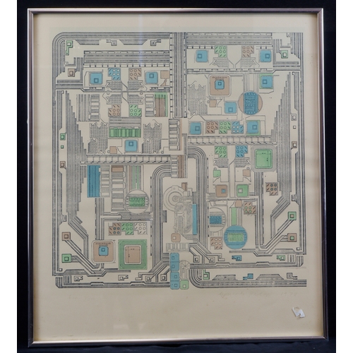 46 - Paolozzi, Eduardo Luigi (Sir) CBE RA (British 1924 - 2005) Colour lithograph on wove paper. Signed i... 