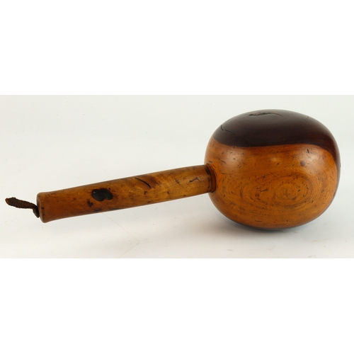 490 - Lignum vitae saddle makers malet, circa early 20th Century, length 29cm approx.