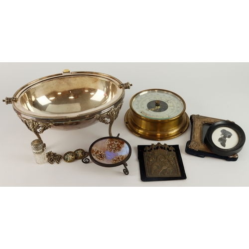 494 - Miscellanea. A group of various items, including Elkington silver plated warmer, an Icon, two decora... 