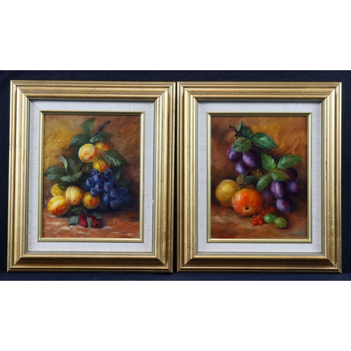 64 - Tovey, Keith (British 1932-2008). Pair of Oil on board still lifes of fruit. Signed lower right. Ima... 