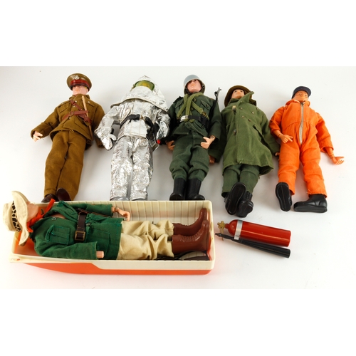 78 - Action Man. A collection of six mostly Action Man dolls, circa 1960s - 1970s