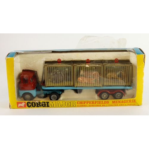 90 - Boxed Corgi Major 1139 Chipperfields Menagerie Scammel Handyman mk 3 Tractor Unit and Trailer with t... 