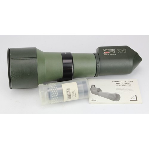 426 - Optolyth TBS 100HD Flurite spotting scope / telescope, with Optolyth 20x - 60x zoom eyepiece, boxed ... 