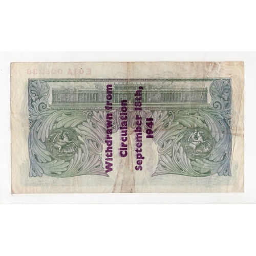 121 - Peppiatt 1 Pound (B239A) Guernsey Overprint 'Withdrawn from circulation September 18th 1941', serial... 