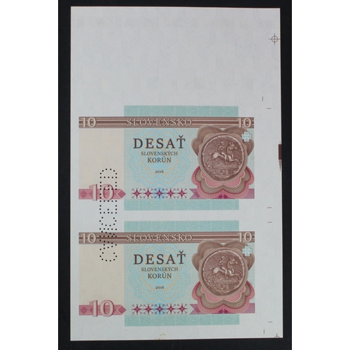 13 - Test Note, 10 Korun Slovakia (not legal tender), private essay security printing specimen test notes... 