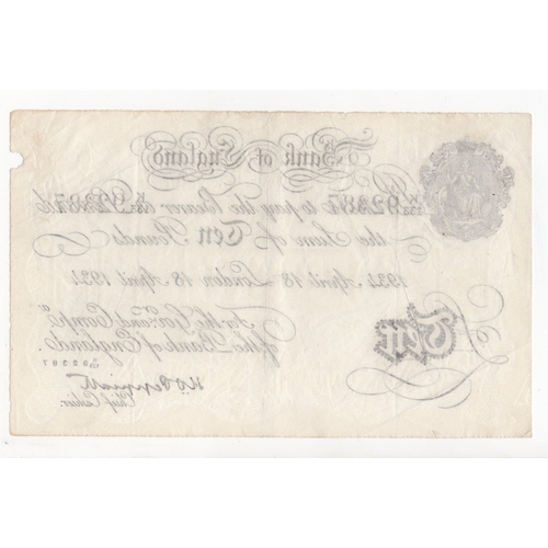 133 - Peppiatt BERNHARD note, 10 Pounds dated 18th April 1934, FIRST DATE recorded for forgeries, serial K... 