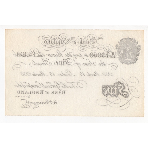 136 - Peppiatt BERNHARD note, 5 Pounds dated 15th March 1938, serial B/196 13060 (B241 for type) Operation... 