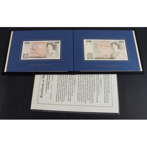 181 - Debden set C109, Lasts 1994, Last series D, 10 Pounds and 50 Pounds signed Kentfield in black leathe... 