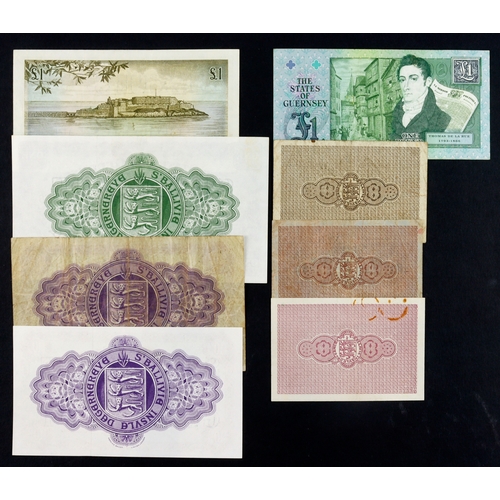 191 - Guernsey (8), 10 Shillings (2) dated 1st August 1945, FIRST date of issue Fine, and 1st July 1966 LA... 