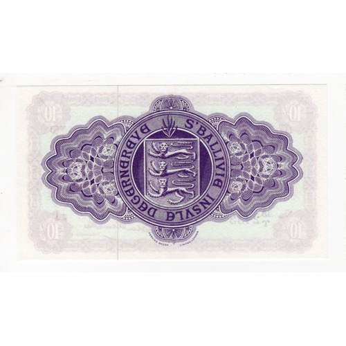 194 - Guernsey 10 Shillings dated 1st July 1966, signed Guillemette, serial 18/T 2433 (GPM G250, BNB B147q... 