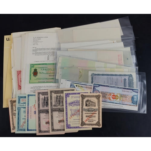 20 - Travellers Cheques, Letters of Credit and Letters of Indication, (60 items), a group of SPECIMEN's f... 