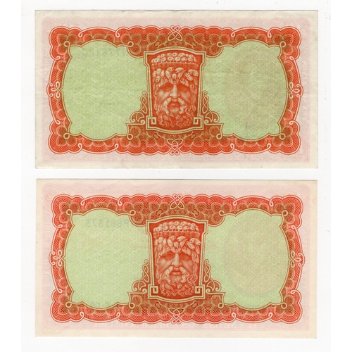 216 - Ireland Republic 10 Shillings (2), dated 1st September 1959 and 6th June 1968 (this the last date of... 