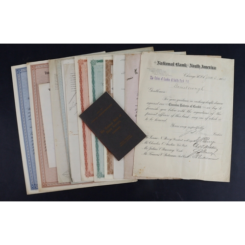 22 - United States SPECIMEN Letters of Credit and Letters of Indication, early issues dated 1903 - 1930's... 