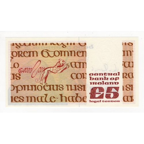 232 - Ireland Republic 5 Pounds dated 29th September 1989, signed Doyle & Cromien, rare REPLACEMENT note, ... 