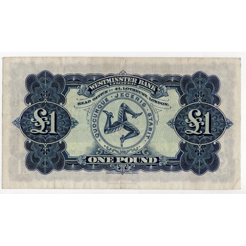 260 - Isle of Man, Westminster Bank Limited 1 Pound dated 3rd March 1959, signed Barlow & Radcliffe, seria... 