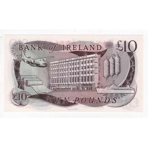 284 - Northern Ireland, Bank of Ireland 10 Pounds issued 1980's (1985), signed D.J. Harrison, serial AB222... 