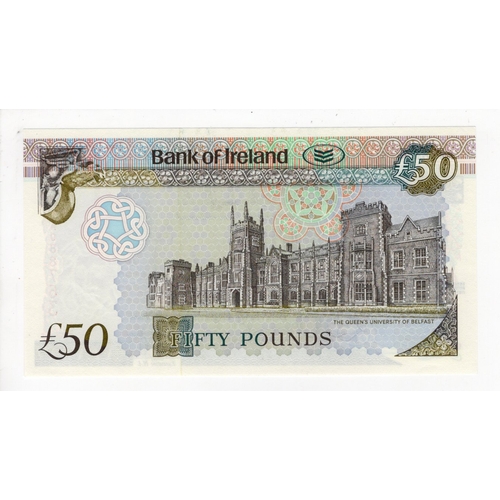 291 - Northern Ireland, Bank of Ireland 50 Pounds dated 1st July 1995, signed Gerrard McGinn, serial A0887... 