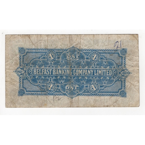 293 - Northern Ireland, Belfast Banking Company Limited 1 Pound dated 7th December 1927, manuscript signat... 