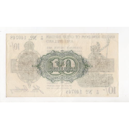 30 - Bradbury 10 Shillings (T18) issued 1918, serial A/31 140748, No. with dash (T18, Pick350a) crisp ori... 