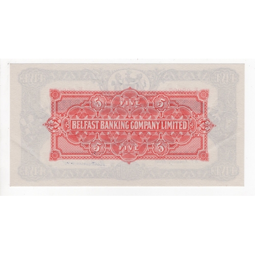 302 - Northern Ireland, Belfast Banking Company Limited 5 Pounds dated 6th January 1966, signed E. William... 