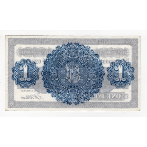 308 - Northern Ireland, Northern Bank Limited 1 Pound dated 1st January 1940, signed F.W. White, serial N-... 