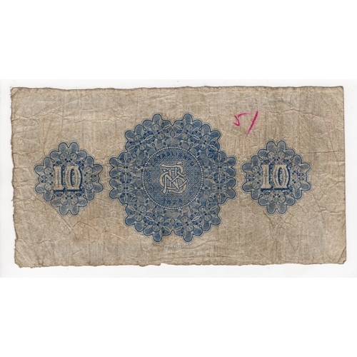 310 - Northern Ireland, Northern Bank Limited 10 Pounds dated 1st March 1920 (issued 1929), large blue-bla... 