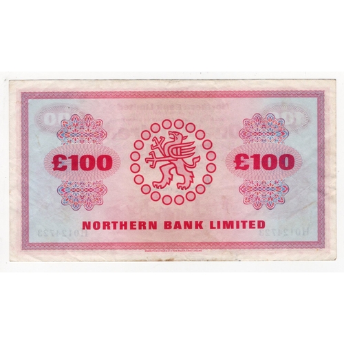 315 - Northern Ireland, Northern Bank Limited 100 Pounds dated 1st February 1977, signed J.B. Newland, ser... 