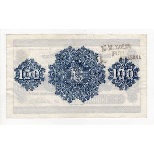 321 - Northern Ireland, Northern Bank Limited 100 Pounds dated 1st October 1968, manuscript signature E.D.... 