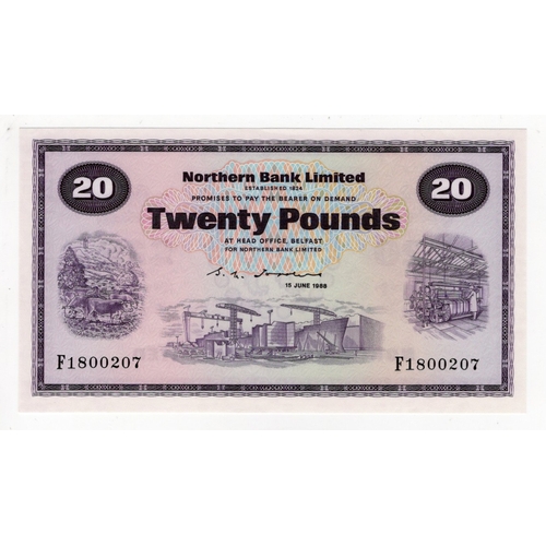 326 - Northern Ireland, Northern Bank Limited 20 Pounds dated 15th June 1988, signed S.H. Torrens, LOW num... 