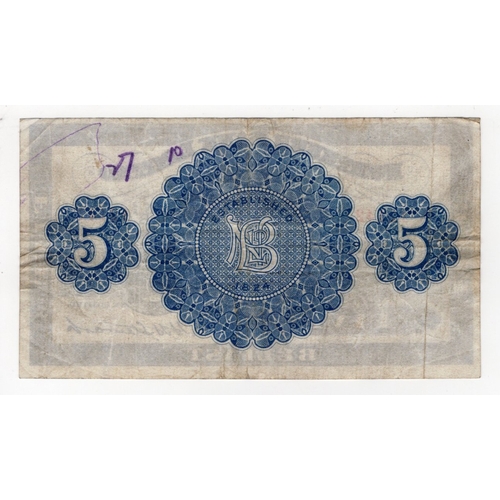 333 - Northern Ireland, Northern Bank Limited 5 Pounds dated 6th May 1929, signed H.H. Stewart, serial N-I... 