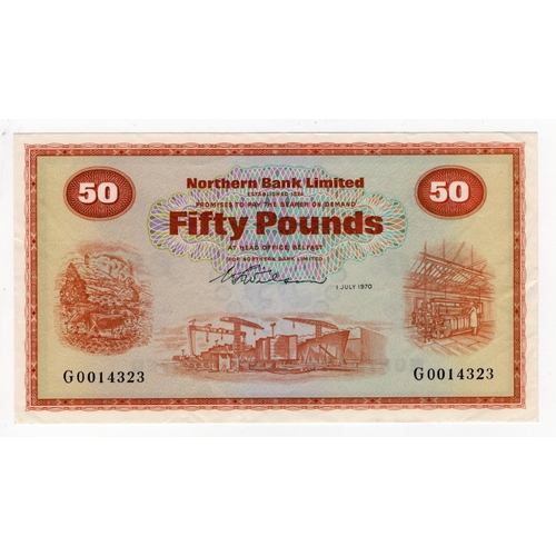 335 - Northern Ireland, Northern Bank Limited 50 Pounds dated 1st July 1970, signed W.S. Wilson, serial G0... 