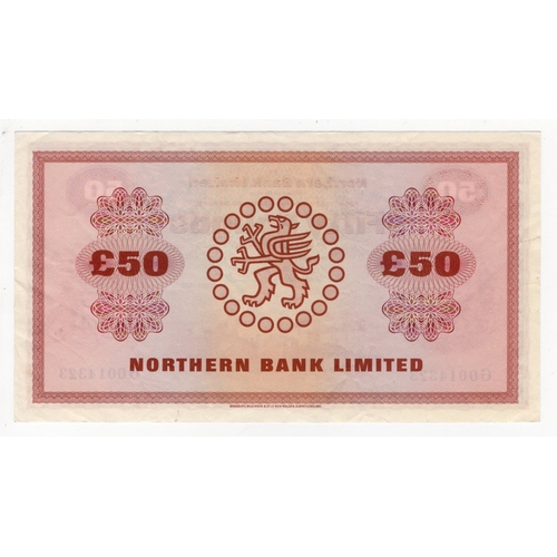 335 - Northern Ireland, Northern Bank Limited 50 Pounds dated 1st July 1970, signed W.S. Wilson, serial G0... 