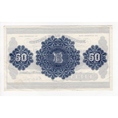 338 - Northern Ireland, Northern Bank Limited 50 Pounds dated 1st October 1968, manuscript signature R.E. ... 