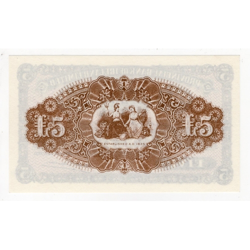 340 - Northern Ireland, Provincial Bank 5 Pounds dated 5th February 1951, signed H.W.M. Clarke, serial NB ... 