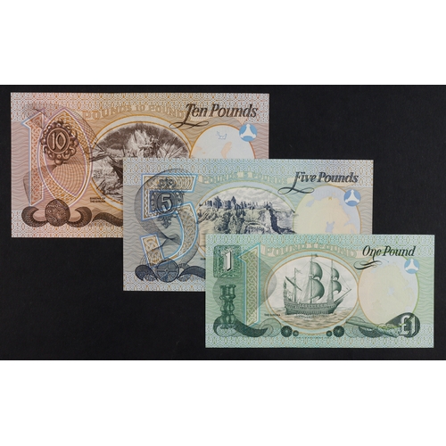 344 - Northern Ireland, Provincial Bank of Ireland (3), 1 Pound, 5 Pounds & 10 Pounds dated 1st January 19... 