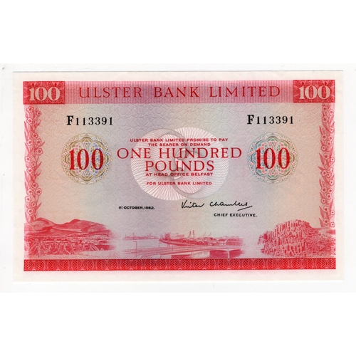 347 - Northern Ireland, Ulster Bank Limited 100 Pounds dated 1st October 1982, signed Victor Chambers, ser... 