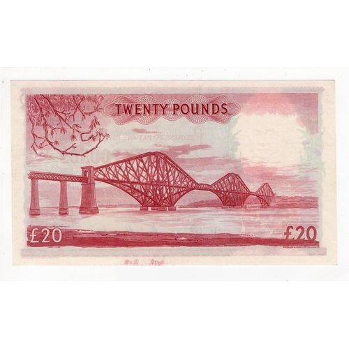 389 - Scotland, National Bank of Scotland 20 Pounds dated 1st November 1957, signed Dandie & Alexander, se... 