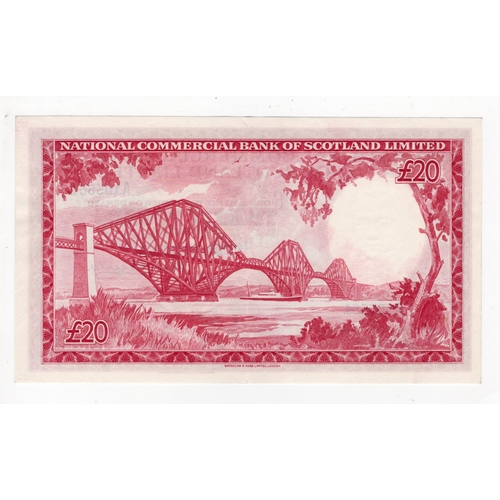 391 - Scotland, National Commercial Bank 20 Pounds dated 16th September 1959, signed David Alexander, seri... 