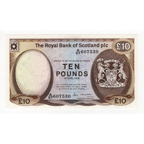 402 - Scotland, Royal Bank of Scotland 10 Pounds dated 17th December 1986, signed R.M. Maiden, serial A/97... 