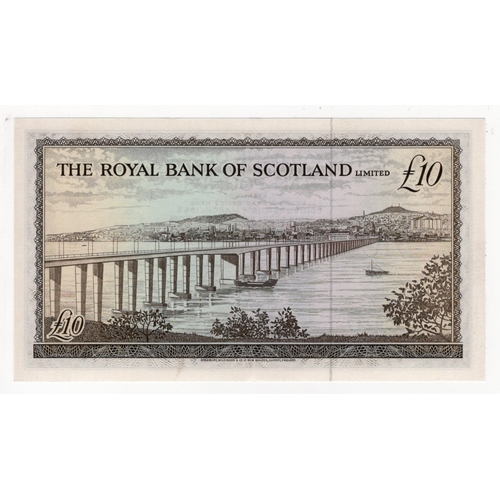 403 - Scotland, Royal Bank of Scotland 10 Pounds dated 19th March 1969, signed Robertson & Burke, serial A... 