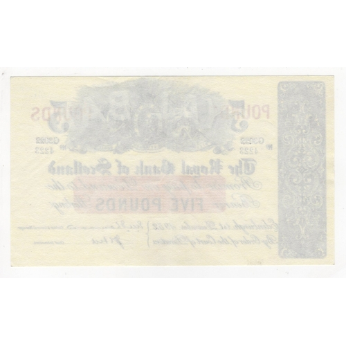 412 - Scotland, Royal Bank of Scotland 5 Pounds dated 1st December 1952, signed Thomson & Dick, serial G30... 