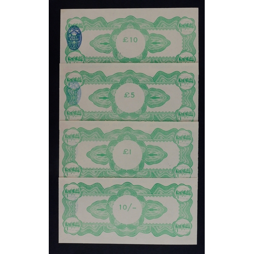 415 - Wales (4), 10 Shillings, 1 Pound, 5 Pounds & 10 Pounds, treasury stamp dated 1970, Black Sheep Compa... 