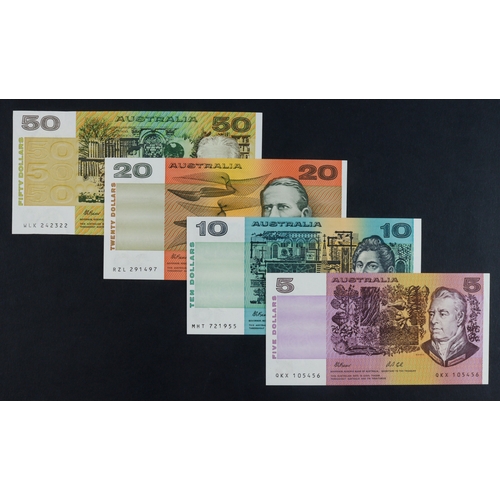 436 - Australia (4), 50 Dollars, 20 Dollars, 10 Dollars and 5 Dollars all signed Fraser & Cole and issued ... 