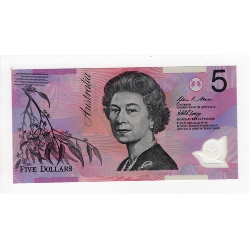 455 - Australia 5 Dollars dated 2007, signed Stevens & Henry, scarce SPECIMEN note, serial CA 07 000000 (B... 