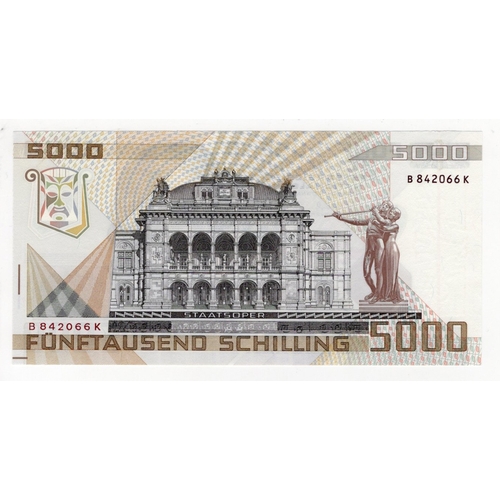 471 - Austria 5000 Schilling dated 4th January 1988, serial B 842066 K (BNB B258a, Pick153a) one very ligh... 