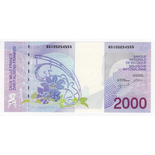 493 - Belgium 2000 Francs issued 1994 - 2001, serial No. 80105254555 (BNB B594a, Pick151) Uncirculated