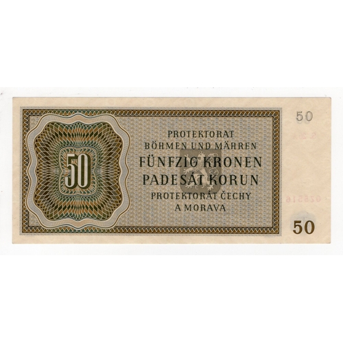 503 - Bohemia & Moravia 50 Korun dated 25th September 1944, serial S.26A 075516 (BNB B110a, Pick10a) Uncir... 