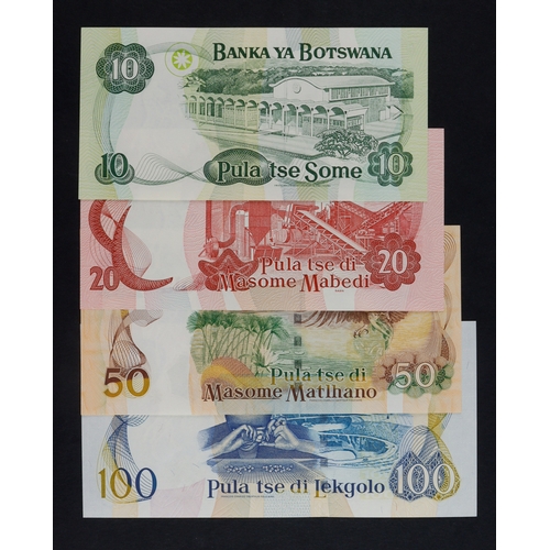 506 - Botswana (4), 100 Pula and 50 Pula issued 2000, 20 Pula and 10 Pula issued 1999 (BNB B116a - B119a, ... 