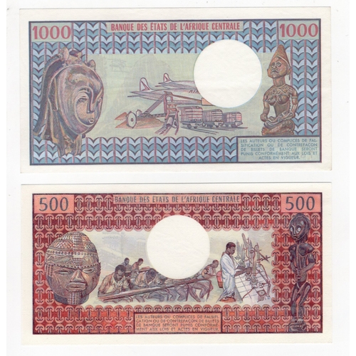 518 - Cameroun (2), 1000 Francs dated 1978, serial Y.21 78866 (BNB B402c, Pick16c), 500 Francs not dated i... 